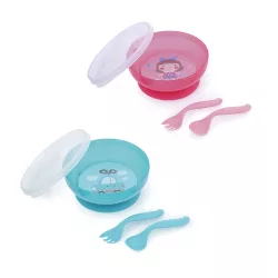 Canpol babies Miska s príborom a viečkom, 350 ml, TOYS