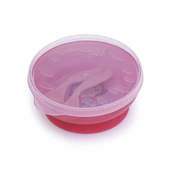 Canpol babies Miska s príborom a viečkom, 350 ml, TOYS