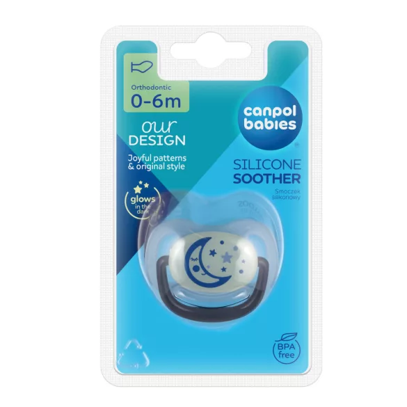 Canpol babies Silikónový anatomický cumlík 0–6 mesiacov NIGHT DREAMS 1 ks