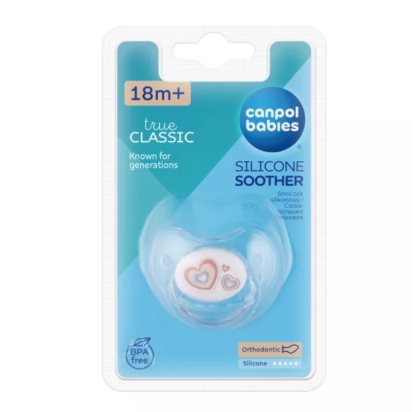 Canpol Babies Silikónový anatomický cumlík, 18+ mesiacov, NEWBORN BABY, béžový