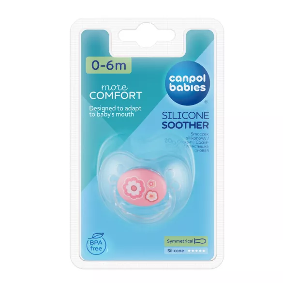 Canpol babies Silikónový symetrický cumlík, 0–6 mesiacov, NEWBORN BABY – ružový