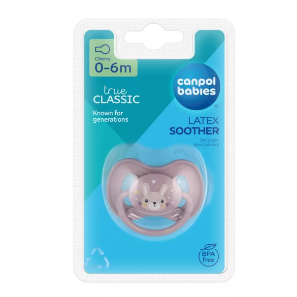 Canpol babies Gumový cumlík v tvare čerešne CUTE ANIMALS 0–6 mesiacov 1 ks