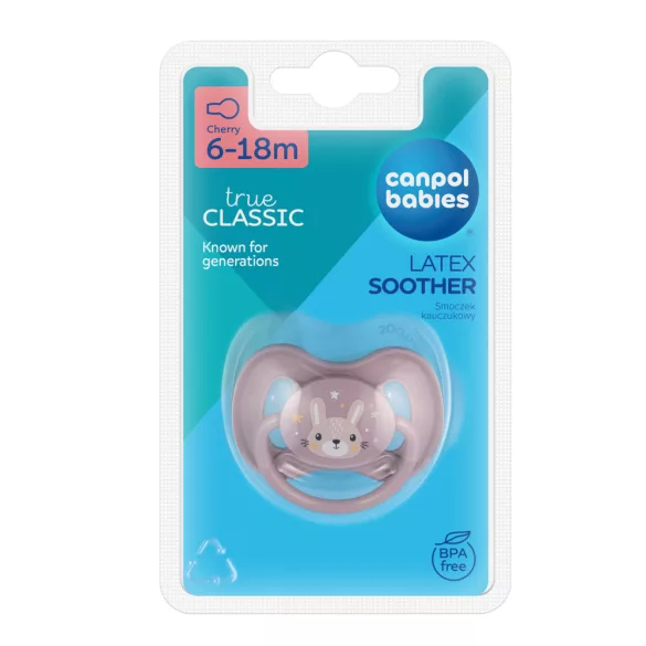 Canpol babies Gumový cumlík v tvare čerešne CUTE ANIMALS 6–18 mesiacov 1 ks
