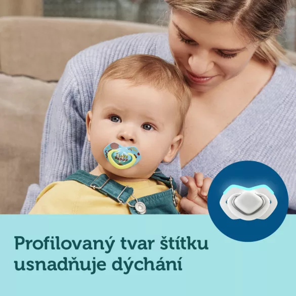 Canpol babies Sada symetrických silikónových cumlíkov, Light touch, 6–18 mesiacov, NEON LOVE, 2 ks