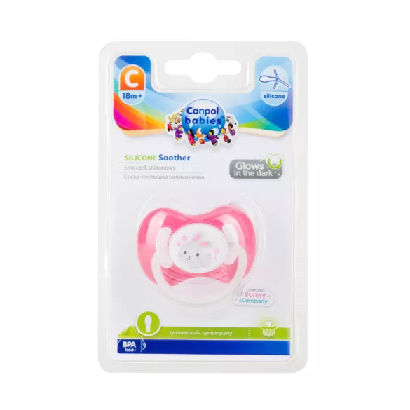Canpol babies Silikónový symetrický cumlík, 18 mesiacov+, BUNNY & COMPANY – ružový