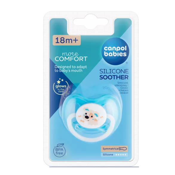 Canpol babies Silikónový symetrický cumlík, 18 mesiacov+, BUNNY&COMPANY – tyrkysová