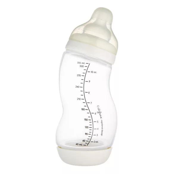 Canpol babies S-tvarová fľaša s širokým hrdlom a protikolikovým ventilom, 310 ml