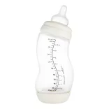 Canpol babies S-tvarová fľaša s širokým hrdlom a protikolikovým ventilom, 310 ml