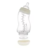 Canpol babies S-tvarová fľaša s širokým hrdlom a protikolikovým ventilom, 310 ml