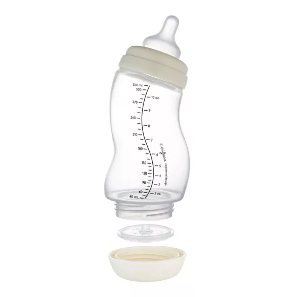 Canpol babies S-tvarová fľaša s širokým hrdlom a protikolikovým ventilom, 310 ml