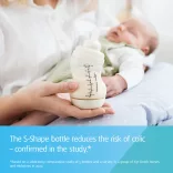 Canpol babies S-tvarová fľaša s širokým hrdlom a protikolikovým ventilom, 310 ml