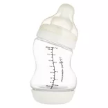 Canpol babies S-tvarová fľaša s širokým hrdlom a protikolikovým ventilom, 200 ml