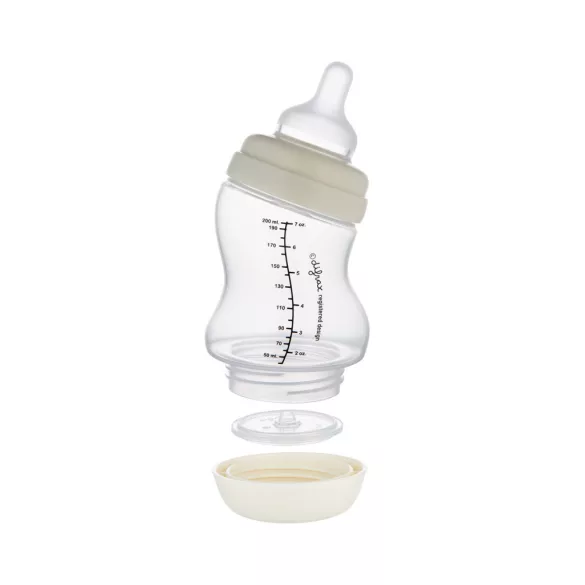 Canpol babies S-tvarová fľaša s širokým hrdlom a protikolikovým ventilom, 200 ml