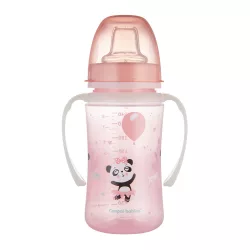   Canpol babies Silikónový detský pohárik s náustkom, 240 ml, EXOTIC ANIMALS – ružový