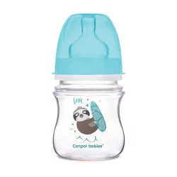   Canpol babies Antikolíková fľaša, EasyStart, EXOTIC ANIMALS, 120 ml – modrá