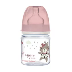   Canpol babies Antikolíková fľaša, Easy Start, 120 ml, BONJOUR PARIS – ružová
