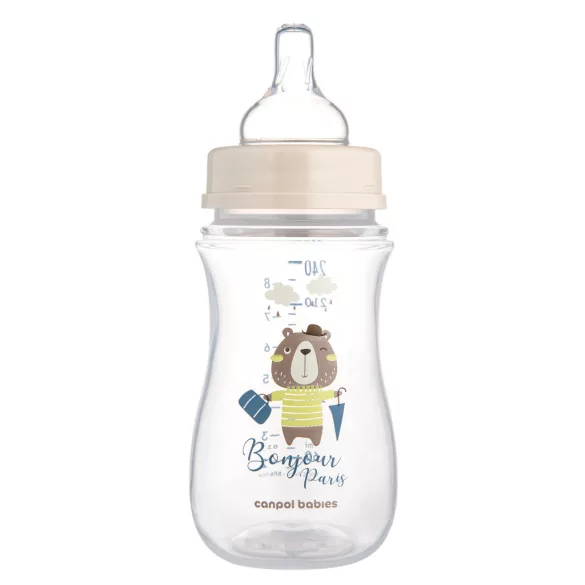 Canpol babies Antikolíková fľaša, 240 ml, Easy Start BONJOUR PARIS – modrá