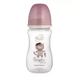   Canpol babies Antikolíková fľaša, 240 ml, Easy Start, BONJOUR PARIS – ružová
