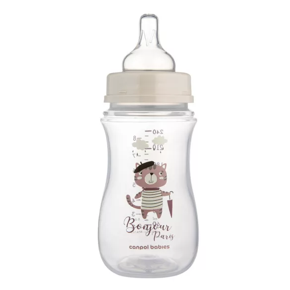 Canpol babies Antikolíková fľaša, 240 ml, Easy Start, BONJOUR PARIS – ružová