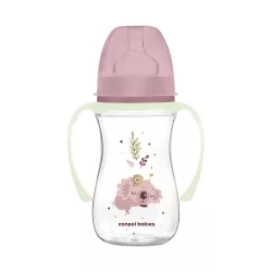   Canpol babies Antikolíková fľaša s svietiacou rukoväťou, EasyStart, SLEEPY KOALA, 240 ml - ružová