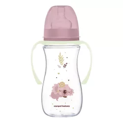   Canpol babies Antikolíková fľaša s osvetlenou rukoväťou, EasyStart, SLEEPY KOALA, 300 ml – ružová