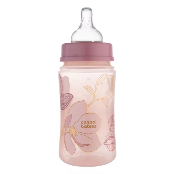 Canpol babies Antikolíková fľaša, EasyStart, GOLD, 240 ml – ružová