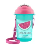 Canpol babies Športový pohárik, flip-top, so silikónovou slamkou, 400 ml, SO COOL, ružový
