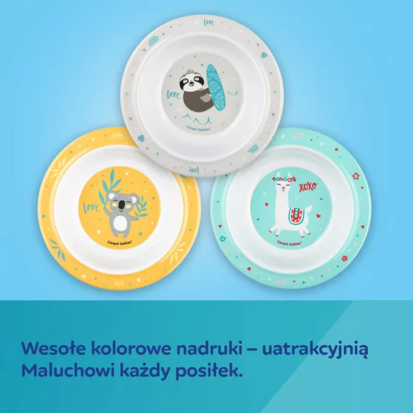 Canpol babies Melamínová miska s prísavkou, 270 ml, EXOTIC ANIMALS – sivá
