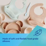 Canpol babies Silikónová zásterka s vreckom – krémová