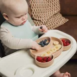 Canpol babies Silikónový deliteľný tanier s prísavkou, Medvedík – krémová farba
