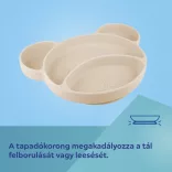 Canpol babies Silikónový deliteľný tanier s prísavkou, Medvedík – krémová farba