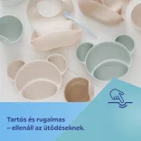 Canpol babies Silikónový deliteľný tanier s prísavkou, Medvedík – zelený