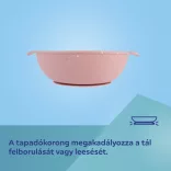 Canpol babies Silikónová miska s priehradkami, s prísavkou, 360 ml, DOTS – ružová