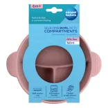 Canpol babies Silikónová miska s priehradkami, s prísavkou, 360 ml, DOTS – ružová