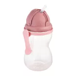 Canpol babies Športový pohárik so slamkou, 370 ml, ružový
