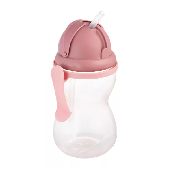 Canpol babies Športový pohárik so slamkou, 370 ml, ružový