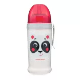 Canpol babies Športový pohárik bez kvapiek, so silikónovou slamkou, 350 ml, HELLO LITTLE - červený