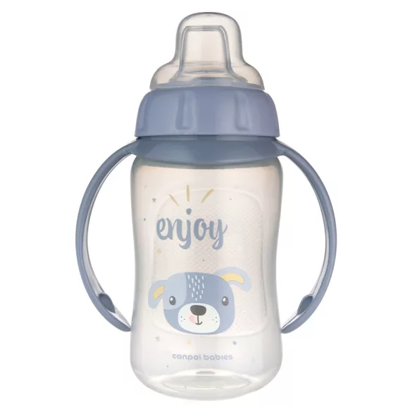 Canpol babies Naučný pohárik so silikónovým náustkom, CUTE ANIMALS, 320 ml, psík