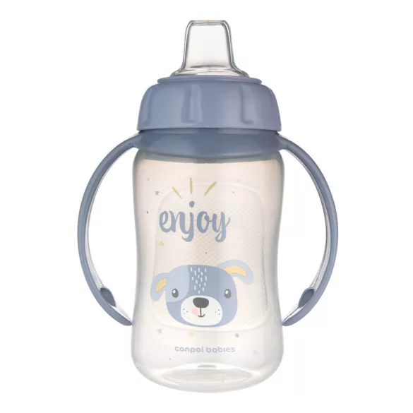 Canpol babies Naučný pohárik so silikónovým náustkom, CUTE ANIMALS, 320 ml, psík