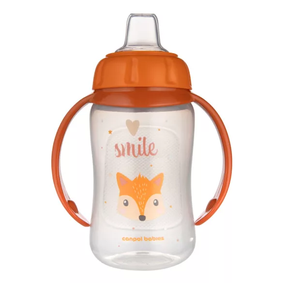 Canpol babies Naučný pohárik so silikónovým náustkom, CUTE ANIMALS, 320 ml, líška