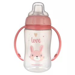   Canpol babies Naučný pohárik so silikónovým náustkom, CUTE ANIMALS, 320 ml, zajačik