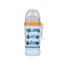   Canpol babies Športový pohárik, s nekapajúcim silikónovým náustkom, 350 ml, RACING – svetlo modrý