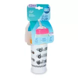 Canpol babies Športový pohárik, s nekapajúcim silikónovým náustkom, 350 ml, RACING – svetlo modrý