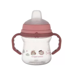   Canpol babies Pohárik so silikónovým náustkom, FirstCup, 150 ml, Bonjour Paris – ružový