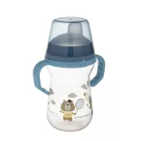 Canpol babies Pohárik so silikónovým náustkom, FirstCup, 250 ml, Bonjour Paris - modrý
