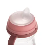 Canpol babies Pohárik so silikónovým náustkom, FirstCup, 250 ml, Bonjour Paris – ružový