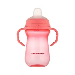   Canpol babies Pohárik so silikónovým náustkom, FirstCup, 250 ml, ružový