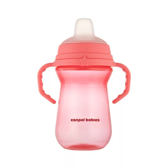Canpol babies Pohárik so silikónovým náustkom, FirstCup, 250 ml, ružový