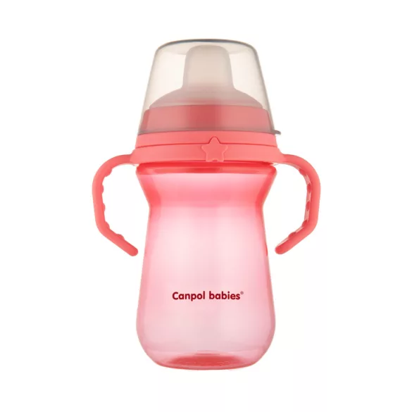 Canpol babies Pohárik so silikónovým náustkom, FirstCup, 250 ml, ružový