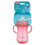 Canpol babies Pohárik so silikónovým náustkom, FirstCup, 250 ml, ružový